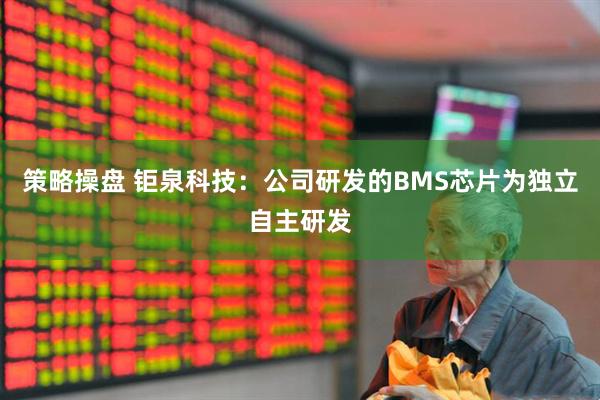 策略操盘 钜泉科技：公司研发的BMS芯片为独立自主研发