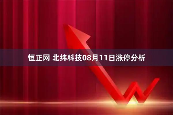 恒正网 北纬科技08月11日涨停分析